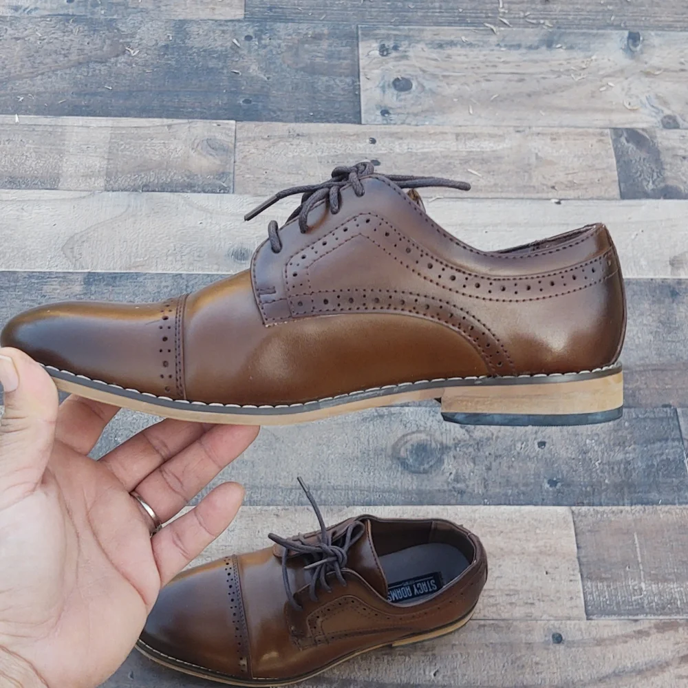 Stacy Adams  Cognac Dickson Oxford sz 4 Boys